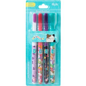 Brush Buddies Squishmallows Assorted Manual Toothbrushes, Soft Toothbrushes, Toothbrushes for Kids and Adults, 4PK