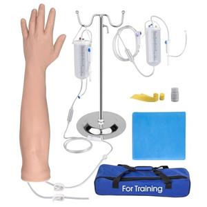 SimCoach Phlebotomy Practice Kit for Injection Training, IV Practice Kit with Phlebotomy Arm, Venipuncture and Blood Draw Practice Kit for Medical Students, Education Training Only,  Light Skin Tone