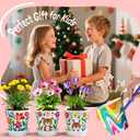 Kids Gardening Set Paint and Plant Flower Gardening Kit with 3 Pots, Kids Garden Flower Growing Kit Arts and Crafts Toys Gifts for Girls Boys Children Toys Gift for Girls Boys Ages 5 6 7 8 9 10 11 12