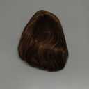 AISI HAIR 14 Inch Chestnut Brown with Golden Blonde Highlights Wigs for Women, Middle Part Natural Wavy Bob Synthetic Heat Resistant Fiber for Daily and Party