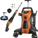 Electric Pressure Washer 5000PSI-Max 3.2GPM Power Washer Electric Powered with Upgrade Spray Handle Smart Control and 4 Anti-Tipping Wheels for Effortlessly Cleaning Orange