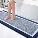 OLANLY Bathroom Rugs 70x24, Extra Soft and Absorbent Microfiber Bath Mat, Non-Slip, Machine Washable, Quick Dry Shaggy Bath Carpet, Suitable for Bathroom Floor, Tub, Shower (Long, Navy)