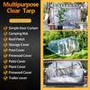 Clear Tarp 12 x 16 FT Medium Duty Waterproof Tarps Cover, Grommet Every 20 Inches, for Patio, Plant, Garden, Chicken Coop