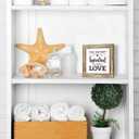 Love Sign for Kitchen Decor, Rustic Shelf Decoration, Farmhouse Home Decor for Kitchen Dining Room, Decorative Wooden Table Sign, Mom Gifts, The Secret Ingredient is Always Love Sign 5.9×5.11 inches