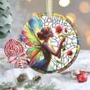 Christmas Ornaments, 3.5 Inch Ceramic Fairy Hanging Ornament, Christmas Tree Ornaments, Gifts for Girlfriend, Xmas Gifts, Unique Gift Idea, Perfect for Holiday Party, Tree, Window, Wall Decor