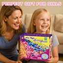 LANNEY Bracelet Making Kit, Friendship Bracelet Kit for Girls, 488 PCS Kandi Beads for Jewelry Making, Creative DIY Snap Beads Building Toys Set, Fun Christmas Birthday Gifts for Kids Ages 6-12