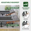 Mopaicot Camping Cot for Adults, Adjustable Headrest Folding Bed, Comfortable Cushion, Portable Sleeping Bed for Camp, Supports 450 lbs with Carry Bag, Large