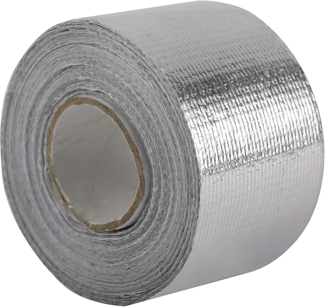 AuInn Self-Adhesive Heat Reflective Heat Resistant High Temperature Tape Fiberglass Heat Shielding Foil Tape (1.5 Inch 29.53FT)