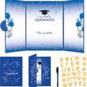 2 x Graduation Decorations 2026, Blue White Graduation Guest Book DIY Kit, Class of 2026 Signature Book with Gold Letter Stickers and Pen, Congratulations Graduates Party Favors and Table Decor