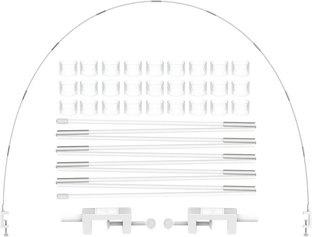 LANGXUN 12ft White Table Balloon Arch Kit, Balloon Arch Stand Frame For Birthday Party, Wedding and Graduation Decorations, Christmas Decor Baby Shower, Bachelor Party Supplies