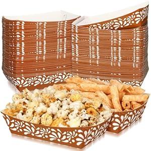 Zhehao 100 Pcs Cielito Lindo Party Decoration Supplies Mexican Snack Trays Platos De Barro Terracotta Clay Mexicanos Nacho Popcorn Disposable Trays for Cinco De Mayo Wedding(Blue Flower)