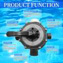 11496 6-Way Valve Replacement for Intex 14 and 16 Inch Sand Filter Pump 26647EG,26651EG.
