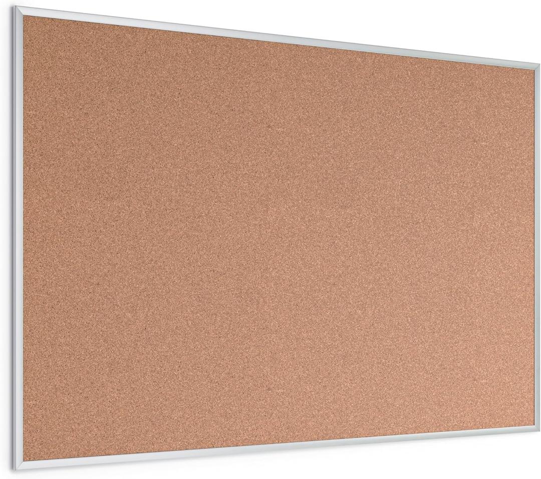 U Brands Cork Bulletin Board, 48" x 72" Inches, Silver Aluminum Frame (023U00-01)