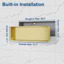 Neodrain Shower Niche, Insert Bathroom Storage Shower Shelf, Stainless Steel Recessed Wall Niche No Tiled Recessed Cabinet Waterproof for Shower Storage(Gold,36"x12")