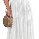 Ladmous Women's V Neck Floral Lace Wedding Dress Sleeveless Bridesmaid Evening Party Maxi Dress