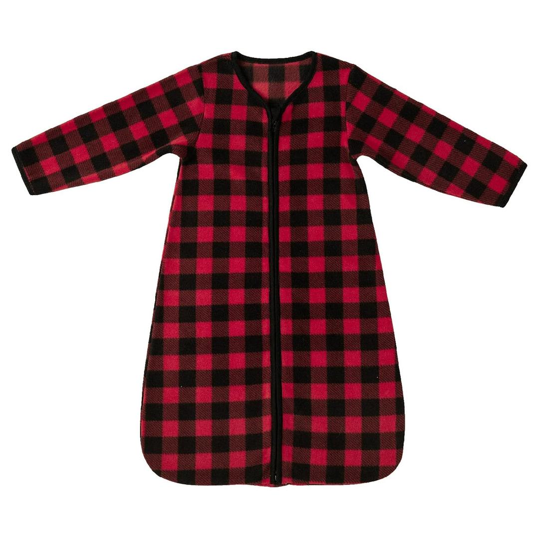 DaysU Micro Fleece Baby Sleep Sack 6-12 Months with Long Sleeves 1.5 TOG, Plush Warm Baby Wearable Blanket with 2-Way Zipper, Unisex Sleeping Bag for Infant Newborn, Buffalo Plaid (Medium)