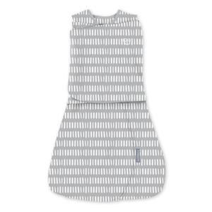 Ingenuity Arms Free Transitional Baby Swaddle, Size 3-6 Months, 14-18 Pounds, Arms Swaddled in or Out, 1.0 TOG - Dashed Lines