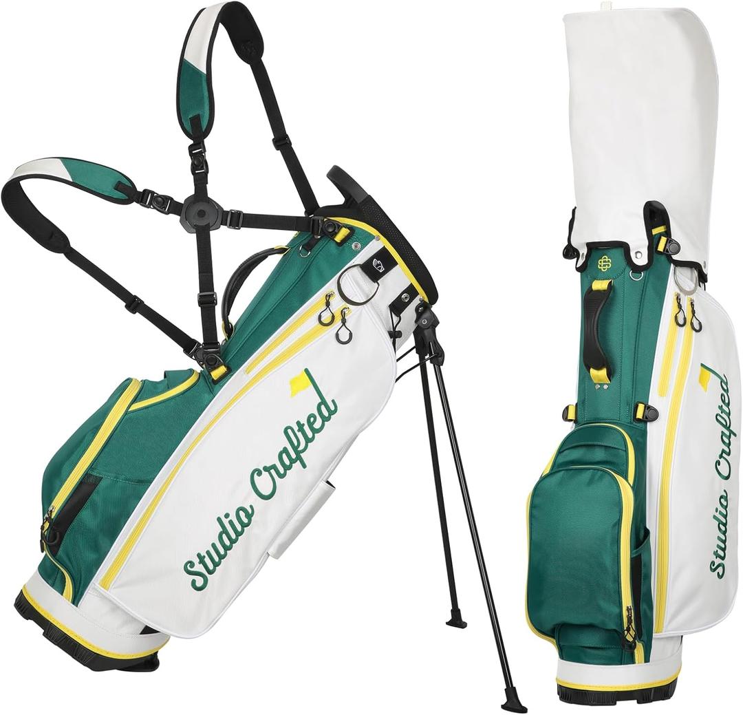 Golf Stand Bag 4-Way Top, Augusta Azaleas Inspired Design, Durable and Functional
