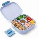 L&A's Bento Lunch Box for Kids and Adults - Leakproof 5-Compartment Lightweight Food Container, Large Capacity Meal Prep for School and Work, BPA-Free, Microwave & Dishwasher Safe (Blue)