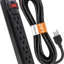 Digital Energy 6-Outlet Surge Protector Power Strip with 25-Ft Long Extension Cord, Black, ETL Listed/UL Standard