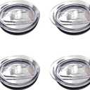 4 Pack 20 oz Skinny Tumbler Replacement Lids Plastic Splash Covers tops for 20 oz coffee cup lids Clear Cup Covers for 2.64 Inch Mouth Tumbler Cooler
