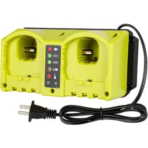 Rapid Charger Station 2 Port Compatible with Ryobi 18V Battery, Multi Tools Super Fast Charger Station Replacement for Ryobi 18V Chargers [ Battery Not Included ]