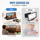 Screen Magnifier for Cell Phone with Adjustable Stand, Foldable Phone Screen Magnifier for Movies & Videos, Hands-Free Viewing, Compatible with All Smartphones (Black, 10'')