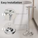 Toilet Paper Holder Stand, Toilet Paper Holder Free Standing,Post Pivoting Design & Stable Weighted Base SUS304 Stainless Steel for Bathroom (Chrome)