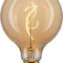 G125/G40 Oversized Amber Glass Dimmable LED Edison Vintage Bulb,Extra Big Round Large Bulbs,E26 4Watt 2200K Warm 150LM,25Watt Decorative Globe Ambient Lighting for Bedroom Living Room Bar cafe 1Pack