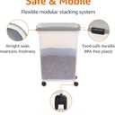 Amazon Basics Airtight Pet Food Storage Container with Scoop, BPA Free, Removable Wheels, 69 QT, Gray
