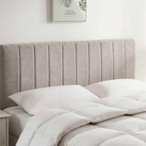 Nestl Upholstered Twin Headboard - Easy Assemble Channel Stitched Headboard Twin Size - Wall Mounted Headboards with 3D Soundproof Wall Panels Peel & Stick Floating Headboards, Silver