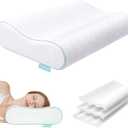 Releep Cervical Neck Pillow, Side Sleeper Pillow for Neck Pain Relief, Adjustable Contour Pillow for Sleeping, Ergonomic Memory Foam Pillow, Orthopedic Cooling Pillow Back Stomach Sleeping, Queen Size