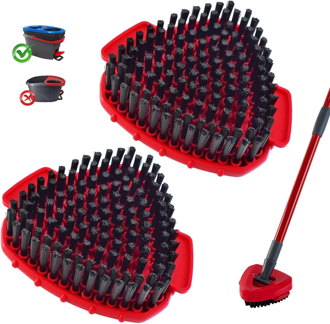 Scrubber Mop Head for Ocedar, Upgrade Scrub Brush for Ocedar, Spin Mop Scrub Brush Head for O Cedar RinseClean 2-Tank, More Bristles Scrub Brush Attachment for Bathroom, Deck, Kitchen Floor Cleaning