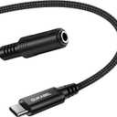 DUKABEL Type C to Aux Adapter, 2PACK USB-C to Audio Jack with Upgraded DAC Chip for Samsung Galaxy S22 S21 S20 Ultra S20+ Note 20 Google Pixel 6 Pro/5/4/3/2 OnePlus 7T and More