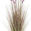 KOL Artificial 4ft Purple Horsetail Reed Grass, 47.2in Artificial Indoor Outdoor Fake Grass Plant, Home Office Wedding Decorative Artificial Plants in Pot Faux Greenery, Housewarming Gift Grass