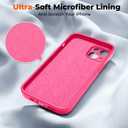 SUPFINE Designed for iPhone 15 Case,Premium Liquid Silicone with [Soft Anti-Scratch Microfiber Lining][Upgraded Camera Protection] Slim Shockproof Protective Phone Case for Men Women Girls,Hot Pink