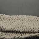 Admitrack Chunky Knit Blanket Throw 51"x63", 100% Hand Knit Chenille Throw Blanket for Sofa & Home Decor, Soft and Cozy Knitted Throw Blankets (Ivory51"x63")