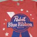 Pabst Blue Ribbon Promo Red T-Shirt Small 50% Cotton 50% Polyester