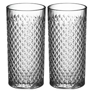 OCS Parts Pro Series 2-Pack Vintage Textured Highball Glasses | 12 Ounce Collins Glasses for Mixed Cocktails, Water or Iced Tea for Homes, Bars, and Commercial Establishments