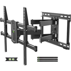 USX MOUNT Full Motion TV Wall Mount for 42-80 Inch TVs up to 132lbs, Wall Mount TV Bracket with Articulating Swivel Tilt Extension Leveling, Max VESA 600x400mm Fits 12/16" Wood Stud