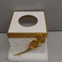 Hymmah Modern Square Tissue Box Cover Holder,Bathroom Accessories Decor Unique Design Tissue Box Cover for Bathroom Vanity Counter Tops Also Great for Bedrooms and Living Rooms (Common Callalily)