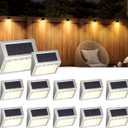 SOLPEX Solar Step Lights - 12 Pack Solar Powered Deck & Stairway Lights, Outdoor Fence Pathway Porch Garden (Warm White)