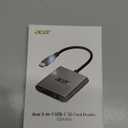 Acer SD Card Reader USB C, 3 in 1 Memory Card Reader with Dual Slots & USB 3.0, Micro SD Card Adapter for iPhone 17/16/15 Compatible with Camera, Android, MacBook Neo/Pro/Air, Laptop (Grey)