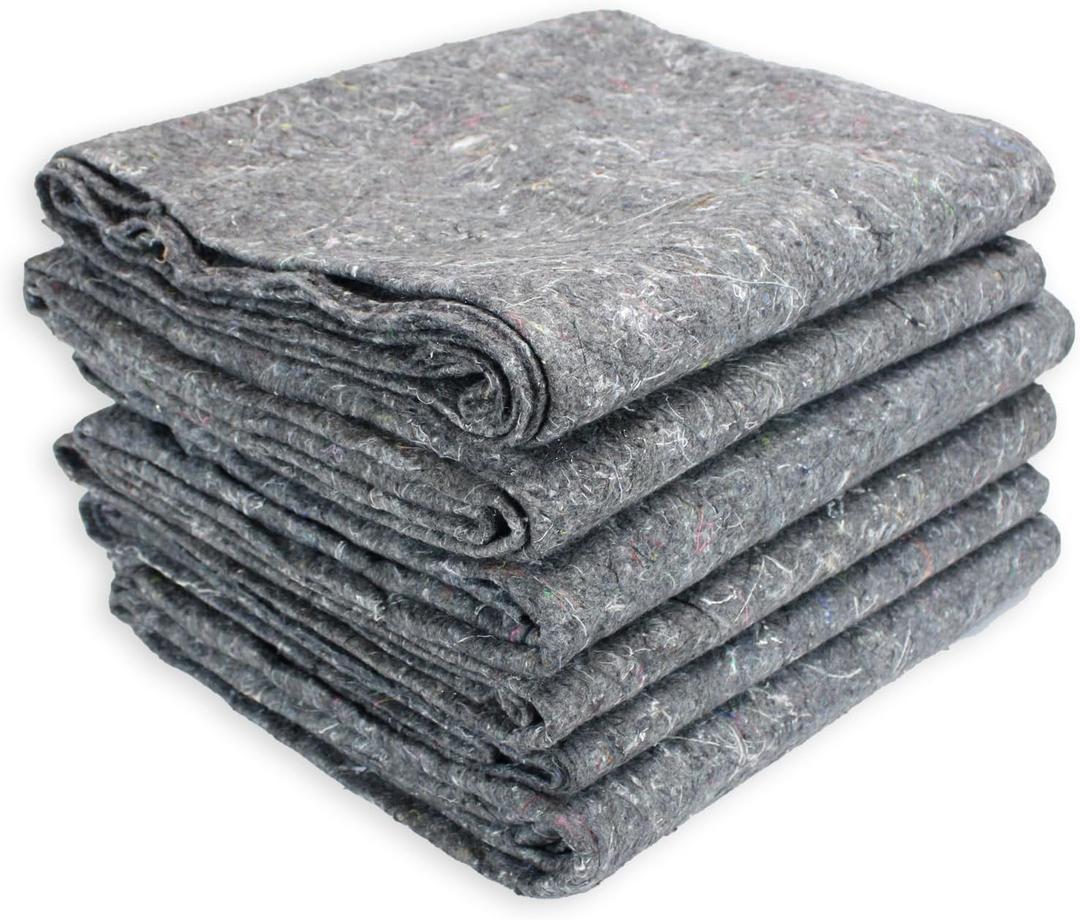 Padded XL Moving Blankets, 6 Pack, Heavy Duty, Eco-Friendly Pads for Packing & Furniture Protection