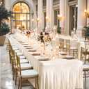 6 Packs Ivory Spandex Table Clothes for 6 Foot Rectangle Table, Spandex Table Covers 6FT Stretch Table Skirts Rectangle Tables Wrinkle Free Fitted Table Cover for Event, Wedding, Banquet & Parties