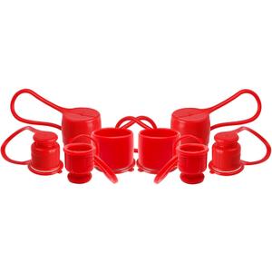 Dust Caps Plugs for 1/2" Flat Face Hydraulic Quick Connect Couplers, 4 Sets Rubber Covers for 1/2" Body Bobcat Skid Steer Flat Face Couplings (0.5 Inch)