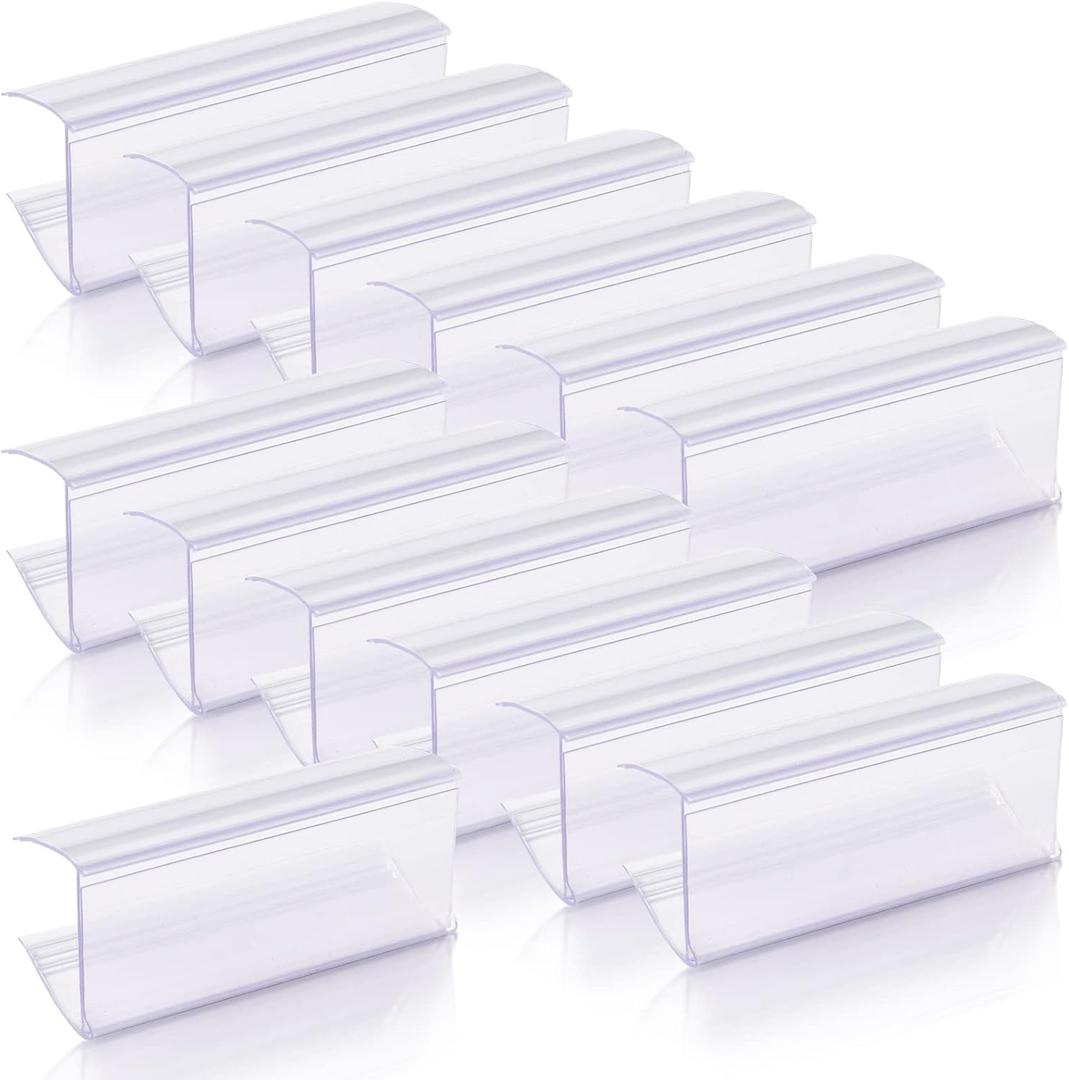 Ira Pollitt Pack of 30 Plastic Shelf Labels and Ticket Holder Clear Wire Shelf Label Holder 2.36 x 0.98 Inches Clip on Tag Ticket Holders for Library Supplies(Paper not Included)