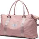 HYC00 Travel Duffel Bag,Carry-on Overnight Weekender Bags for Women,Sports Tote Gym Bag with Wet Pocket (A1-Pink)
