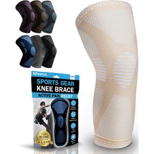 POWERLIX Leg Sleeve - Best Knee Brace for Leg Pain for Men & Women Knee Support for Running, Basketball, Volleyball, Weightlifting, Gym, Workout, Sports Please Check Sizing Chart, XXL