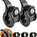 Barbell Clips 1 Inch Quick Release Weight Clamps 0.9-1.18inch Multi-Size Adjustable Olympic Clamps for Bars (Black)